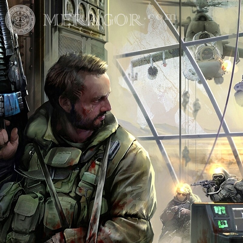 Télécharger avatar avec soldats Avec arme Animé, dessin Hommes