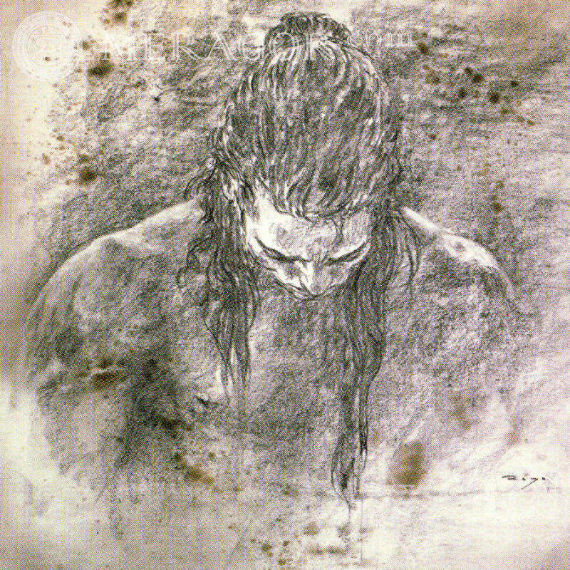 Крутой рисунок карандашом на аву парню Аниме, рисунок Парни Длинные волосы
