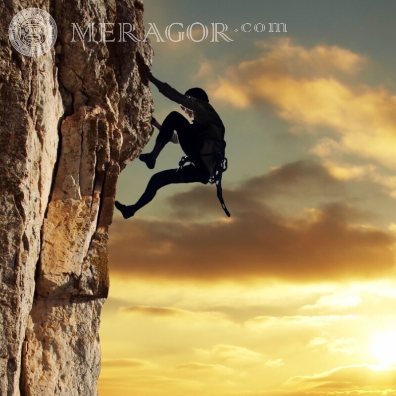 Silueta de un escalador en la foto de perfil Deportivos Silueta