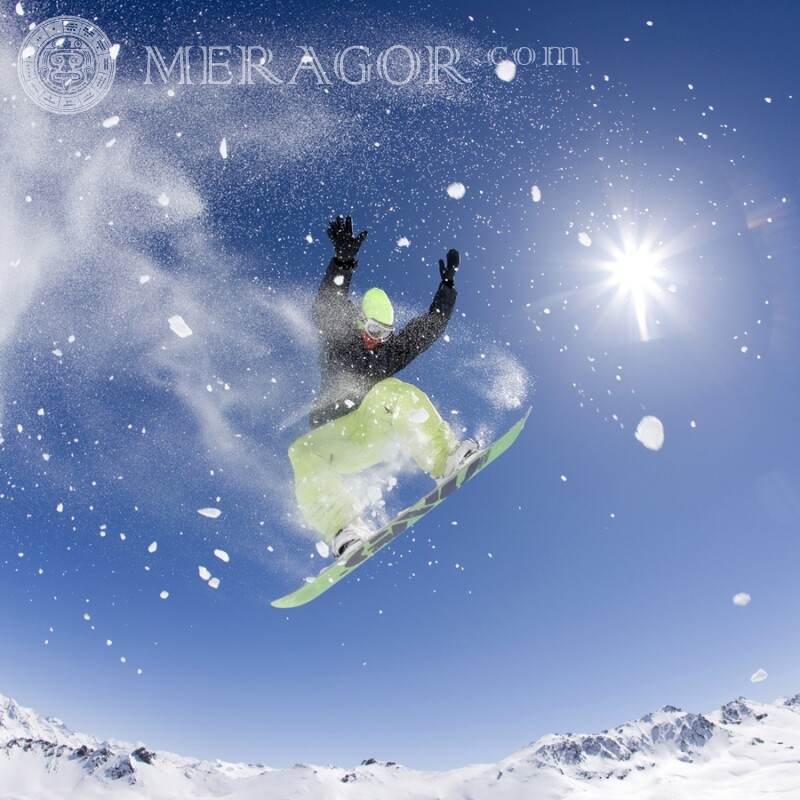 Snowboarder Avatar Foto Skifahren, Snowboarden Winter Sportliche