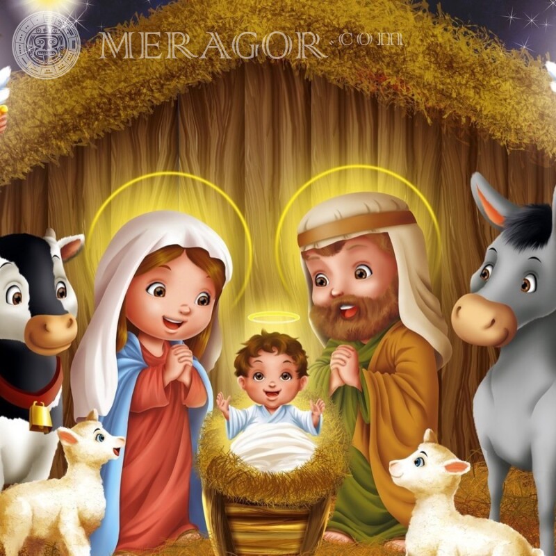 Прикольна аватаркана Різдво Аніме, малюнок Дитячий Свято
