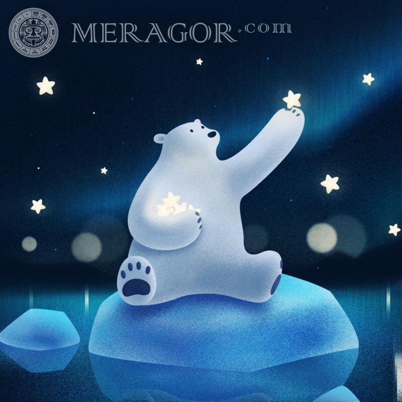 Urso polar no desenho do avatar Os ursos Desenhos animados