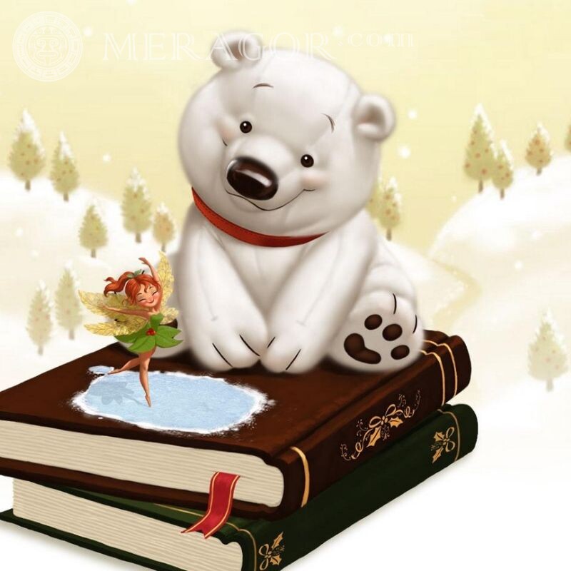 Art gentil avec un ours sur un avatar sur un profil Ours