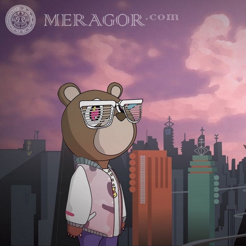 Imagen de oso genial para avatar Osos Anime, figura Animales divertidos
