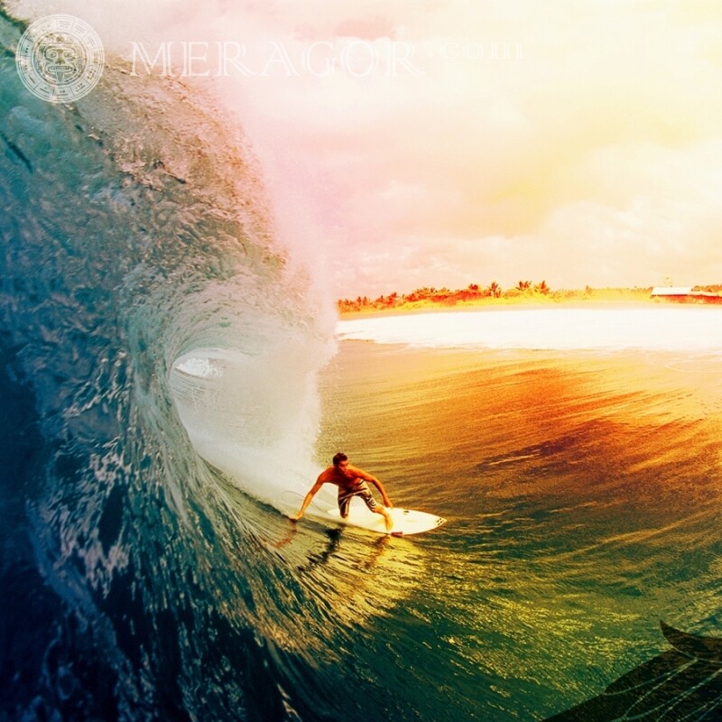 Серфер на море на аватарку скачать Surfing, swimming On the sea Sporty