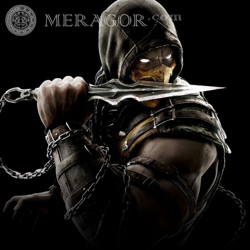 Scorpio from Mortal Kombat for icon All games With weapon Black