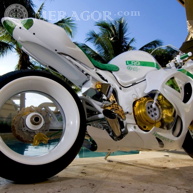 Téléchargez une moto sur un avatar pour une photo de gars Velo, Motorsport Transport