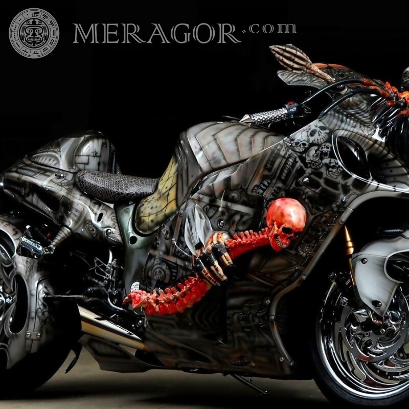 Laden Sie kostenlos ein Motorrad für einen Mann auf einem Avatar-Foto herunter Velo, Motorsport Transport