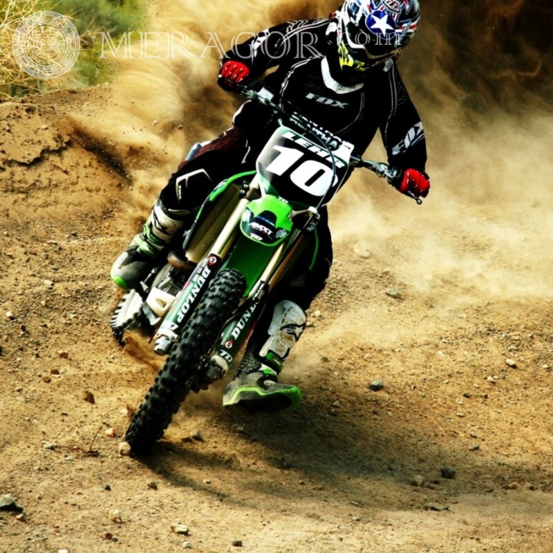 Racer photo on motocross avatar Velo, Motorsport Transport Race