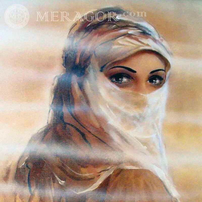 Imagen de mujer musulmana en portada de avatar Árabe, musulmán