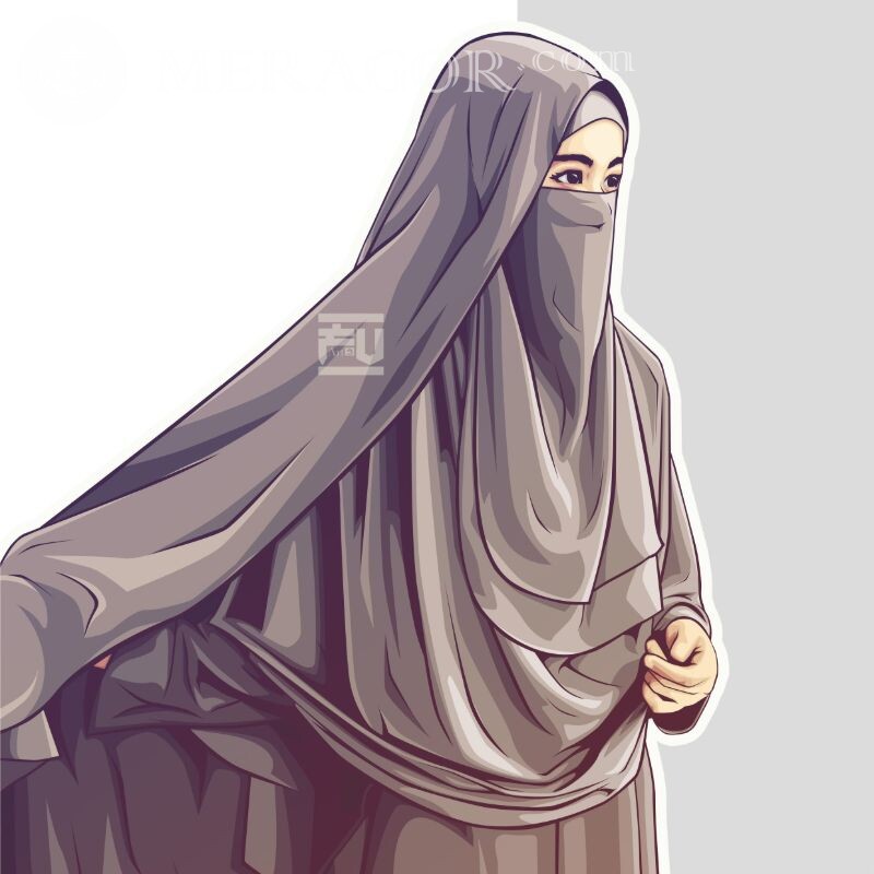 Imágenes de chicas musulmanas en avatar hermosas Árabe, musulmán Anime, figura