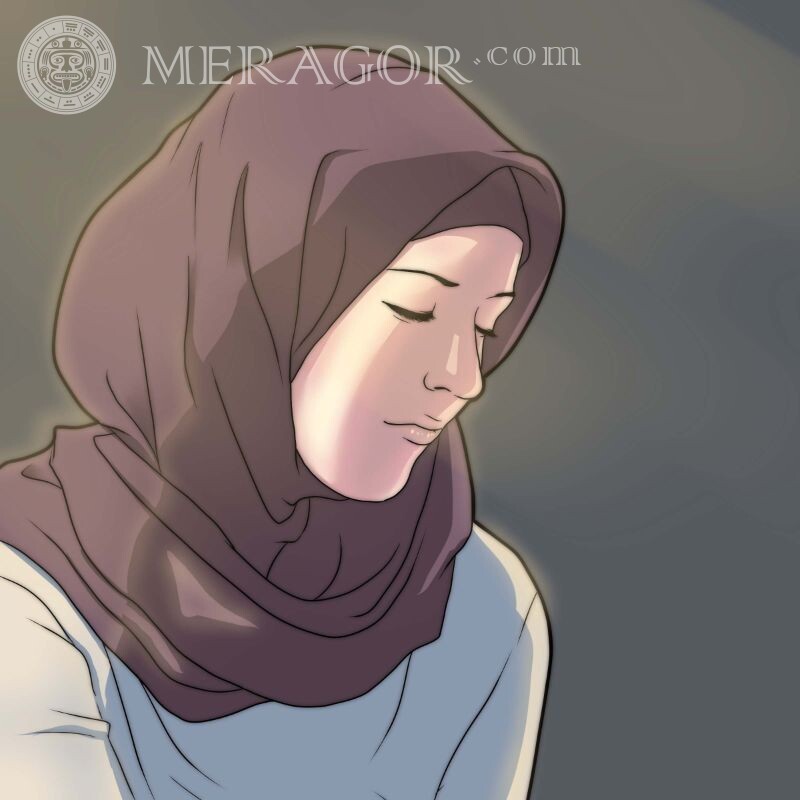 Baixar foto com mulher muçulmana no avatar Arabes, muçulmanos Anime, desenho