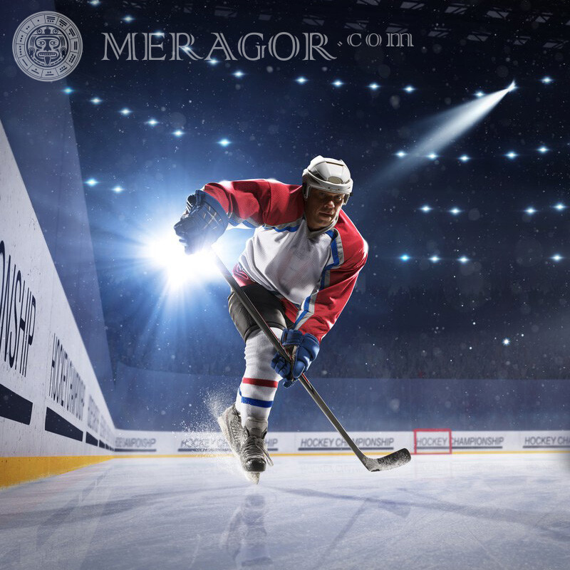 Männlicher Athlet Hockeyspieler auf Seite Sportliche