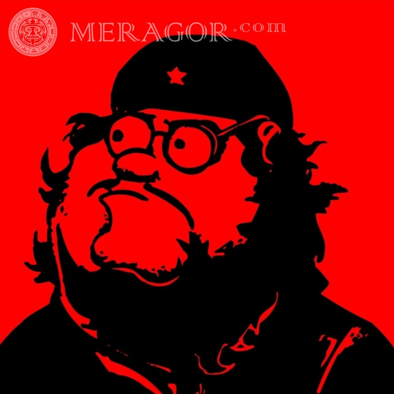 Lustige Zeichnung von Che Guevara Standoff Rottöne