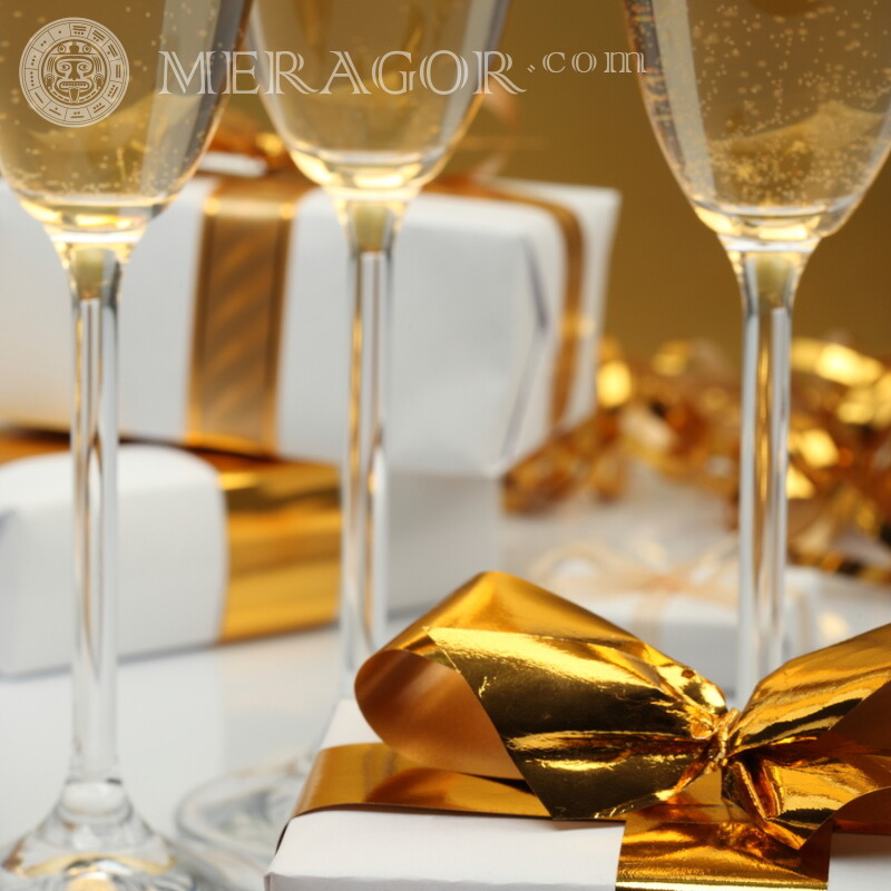 Taças de champanhe no avatar Feriados