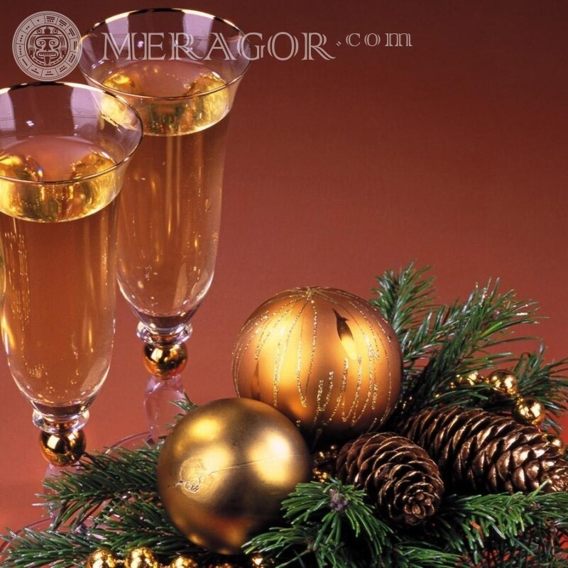 Келихи шампанського на Новий Рік ава Свято На новий рік