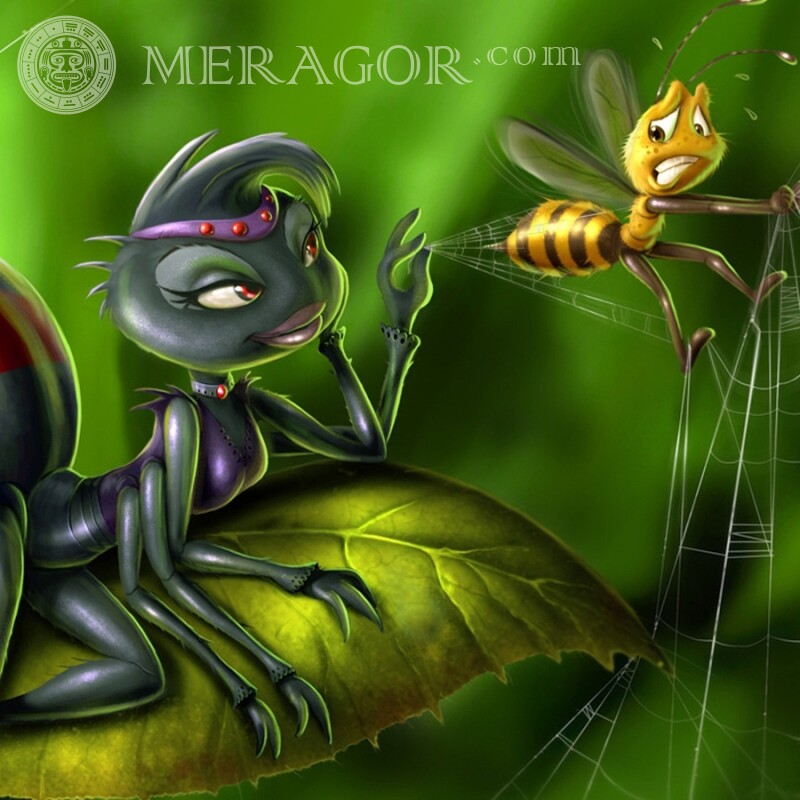Insectos de dibujos animados Insectos Animales divertidos