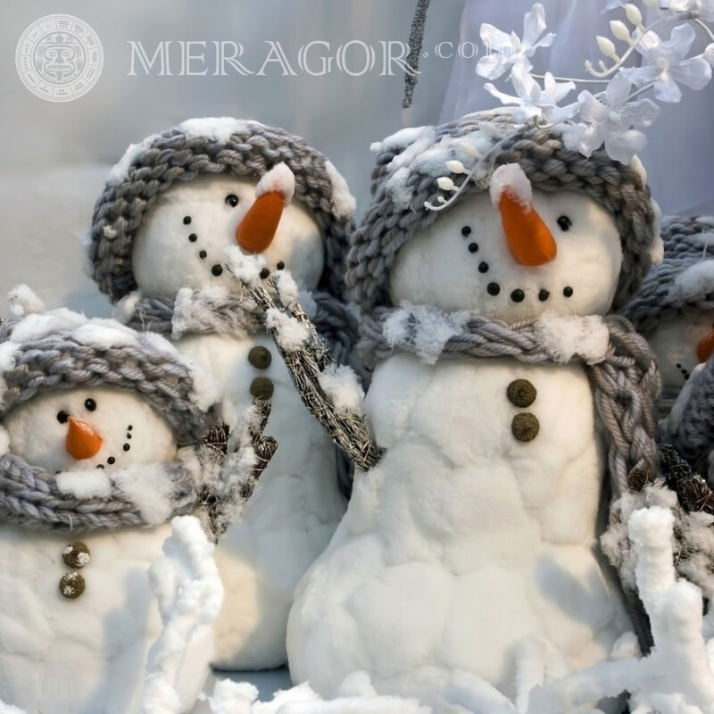 Descarga de avatar de muñecos de nieve divertidos Fiesta Para el año nuevo Divertido