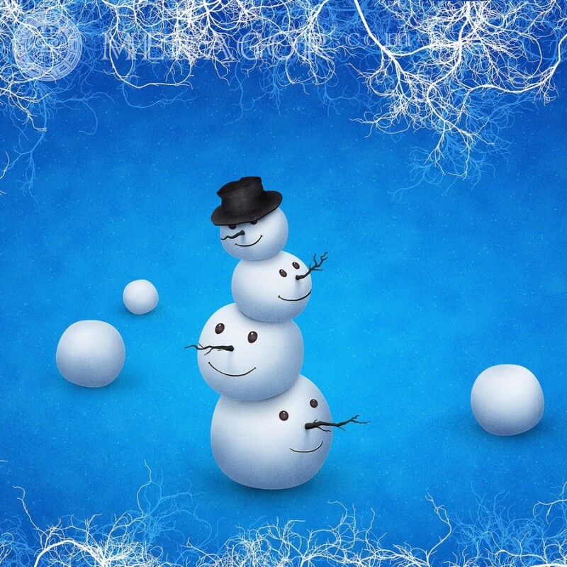 Muñeco de nieve en avatar de Vkontakte Fiesta Para el año nuevo
