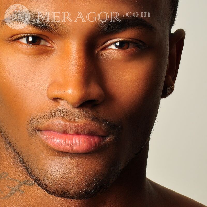 Hübscher Mann schwarzer Mann auf Avatar Schwarze Gesichter, Porträts Gesichter von Jungs