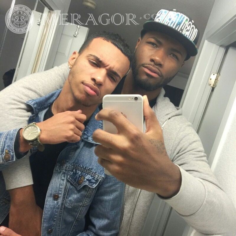 Schwarze Jungs Selfie auf Avatar Schwarze