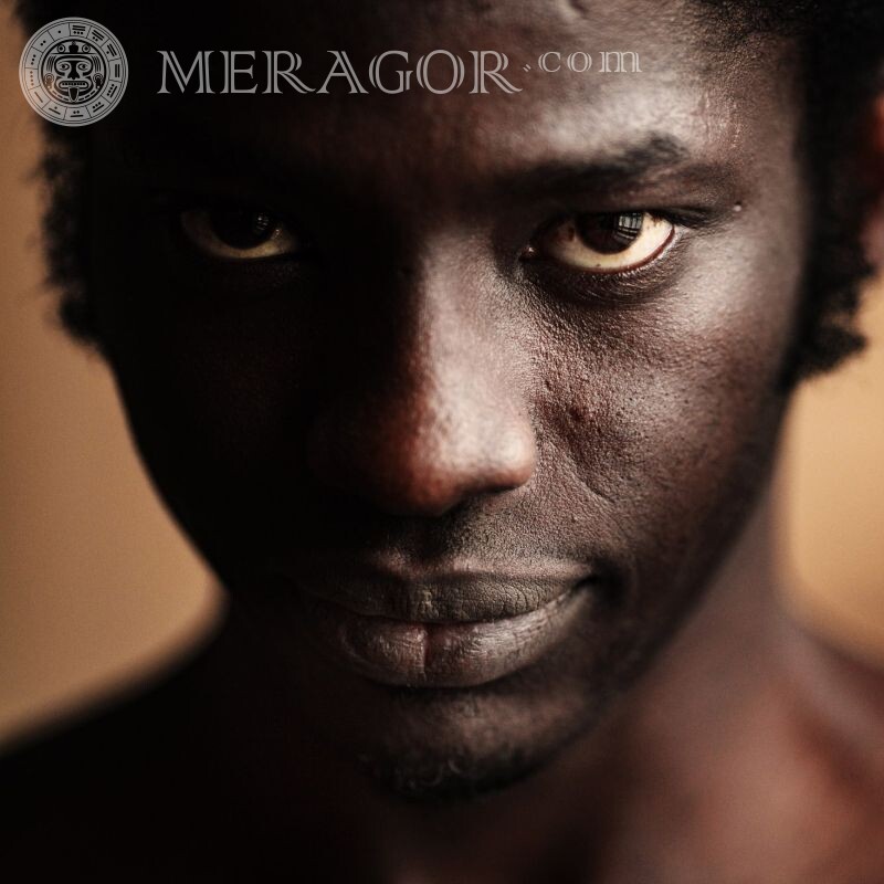 Laden Sie den Avatar von Negro herunter Schwarze Gesichter, Porträts Gesichter von Jungs