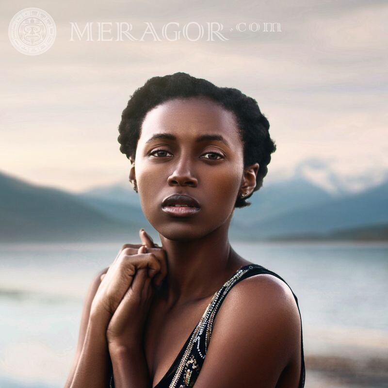 Dark-skinned girl for icon for VK Blacks
