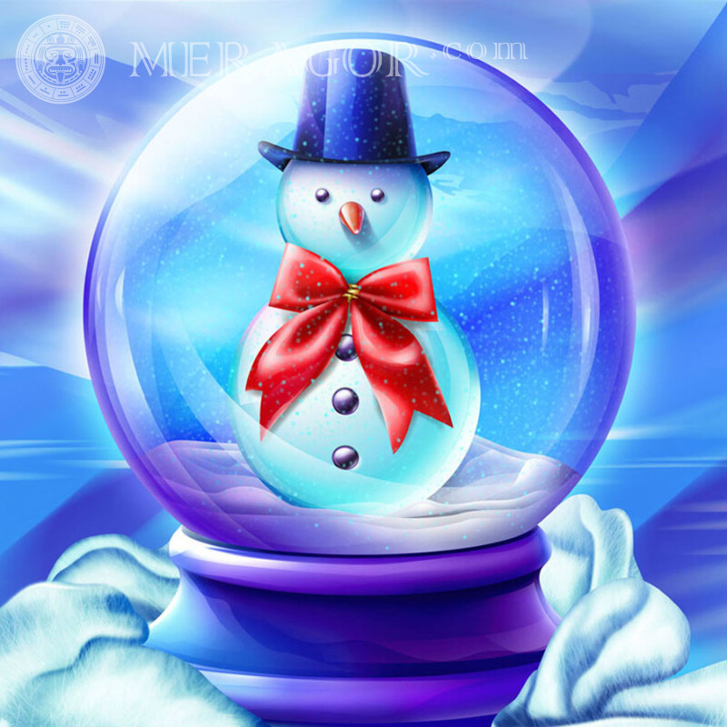 Snowman drawing for icon Holidays New Year