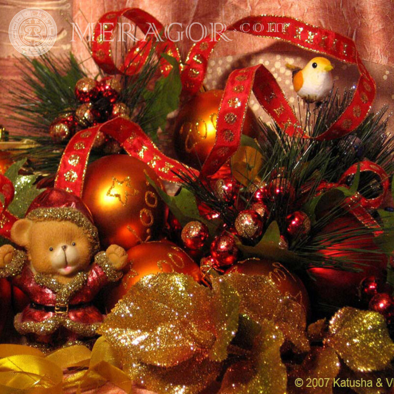 Christmas decorations photo for icon Holidays New Year