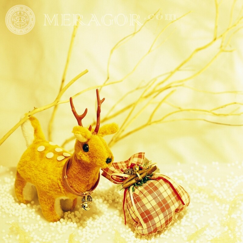 Toy deer for icon Holidays