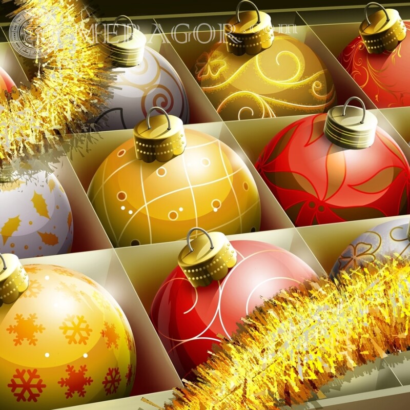 Ялинкові кулі скачати на аватар Свято На новий рік