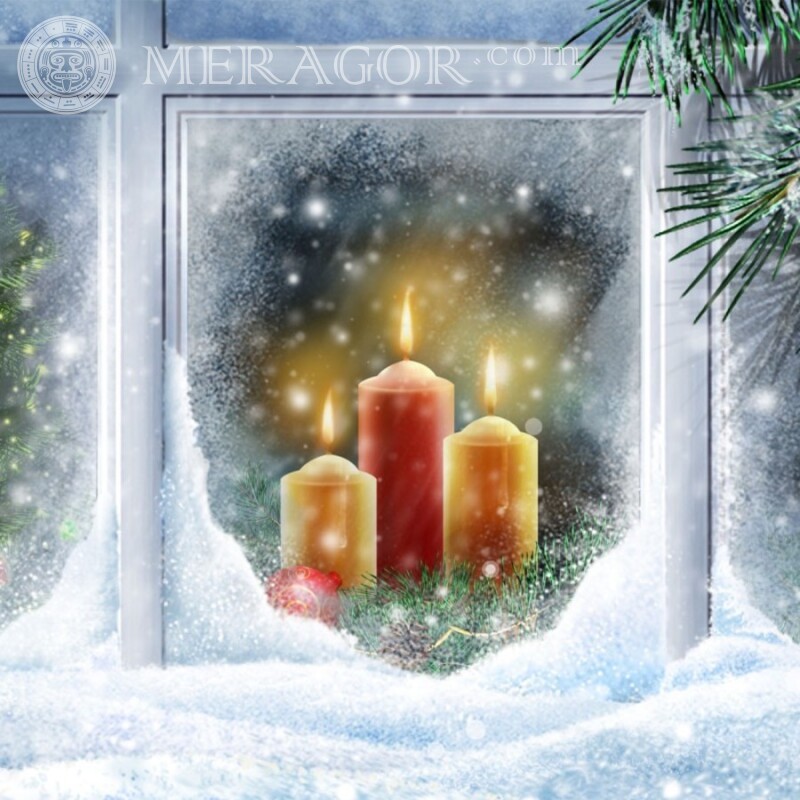 Новорічні свічки на аватар скачати Свято На новий рік