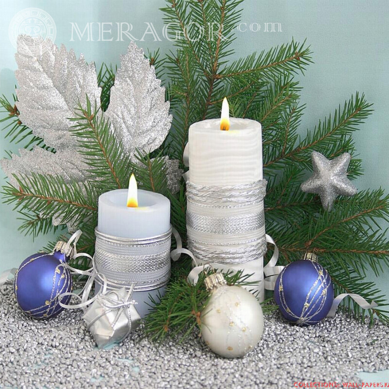 Christmas candles on the avatar download | 0 Holidays New Year