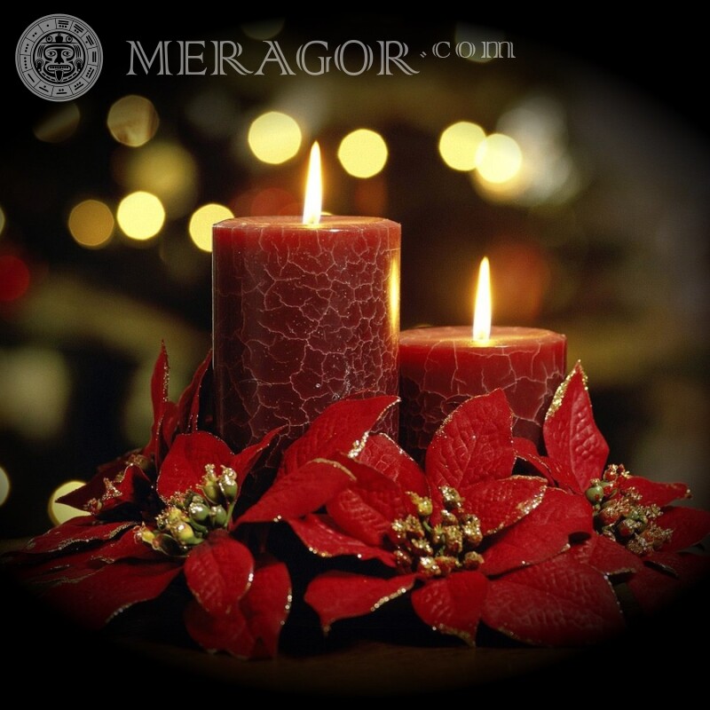Новорічні свічки на аватарку завантажити фото Свято На новий рік