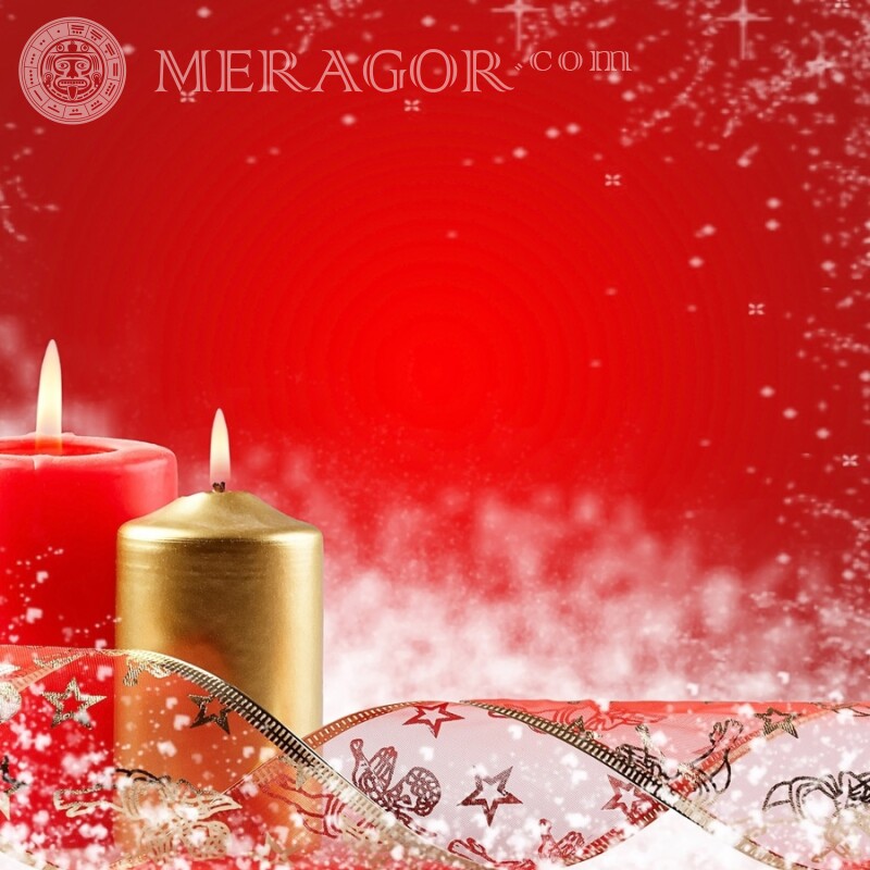 Bougies de Noël sur un avatar sur un profil Fêtes de Nouvel an