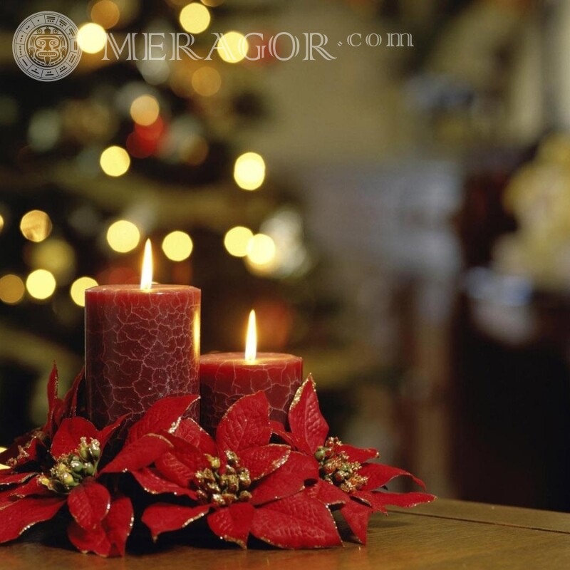 Bougies de Noël sur un avatar pour TikTok Fêtes de Nouvel an