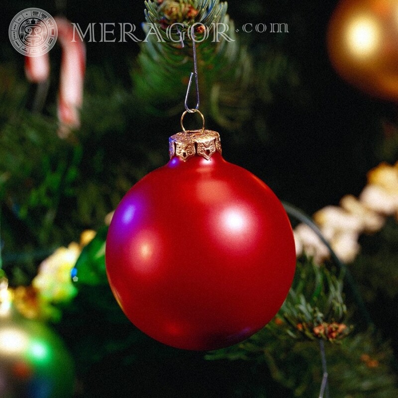 Червоний новорічний куля на аватар Свято На новий рік