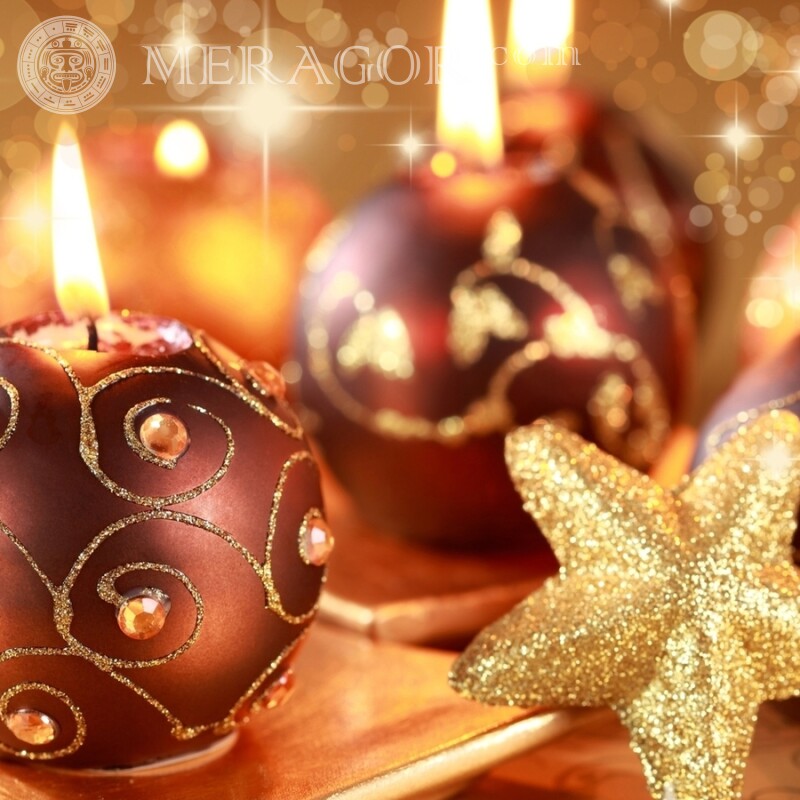 Foto de duas velas no avatar Feriados Para o ano novo