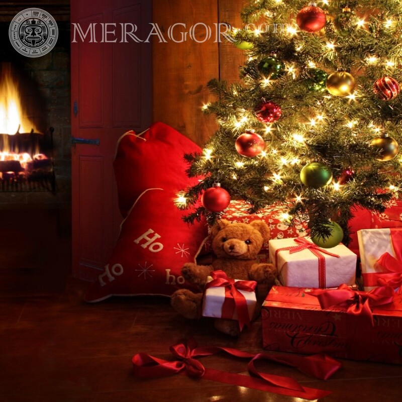 Geschenke unter dem Baum Neujahr ava Feierzeit Weihnachten Avatare