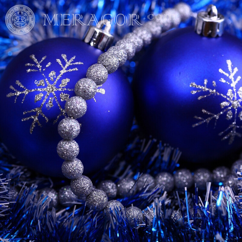 Christmas balls blue Holidays New Year