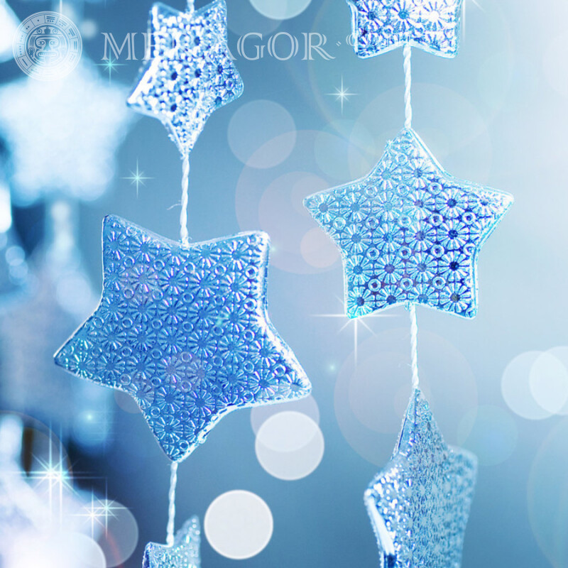 Christmas decorations star on avatar Holidays New Year