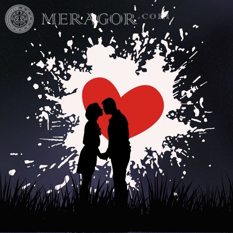 Image sur l'amour télécharger sur avatar | 0 Amour Animé, dessin Mec avec une fille