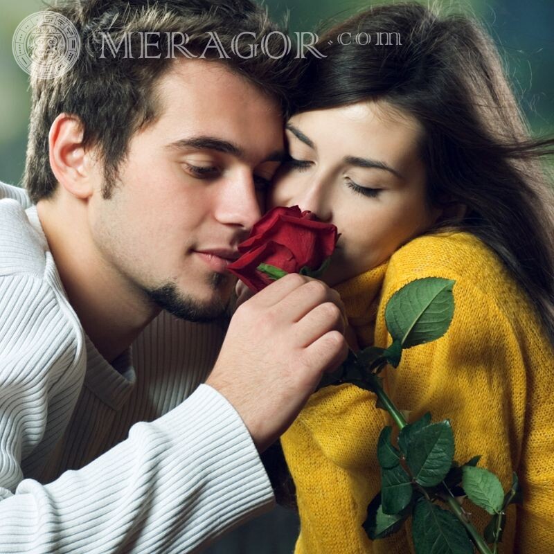 Avatars about love and relationships Boy with girl Love Flowers