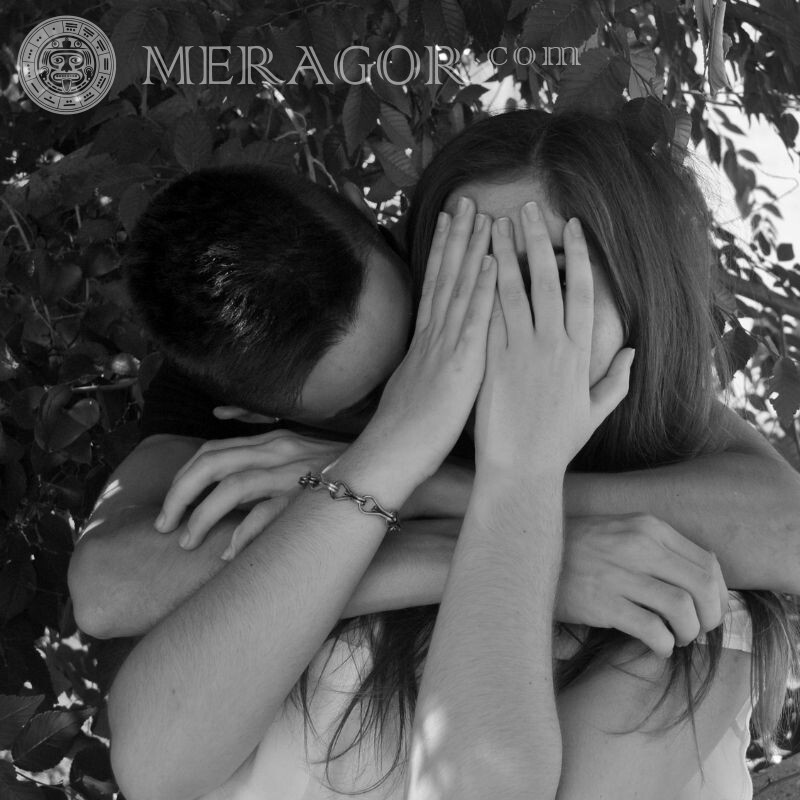 Icon faceless photo of a guy and a girl Love Boy with girl