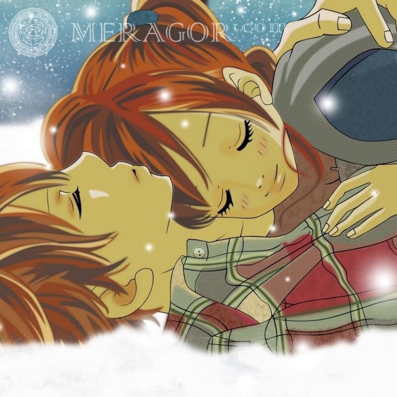 Anime Avatar Kerl und Mädchen Anime, Zeichnung Liebe Mann mit Freundin