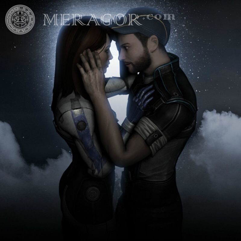 Mass effect icon Joker and Susie cuddle All games Boy with girl