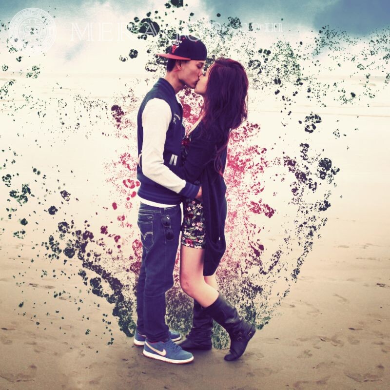 Küsse einen Mann und ein Mädchen Avatar auf Vkontakte Liebe Mann mit Freundin