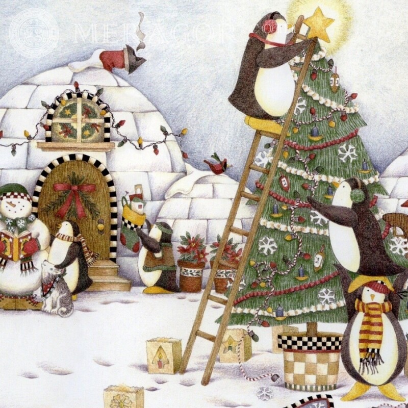 Zeichnung für Neujahr ava download Feierzeit Weihnachten Avatare