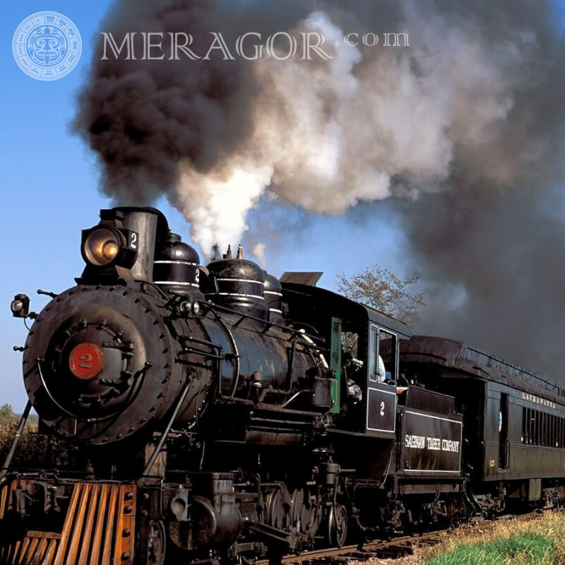 Laden Sie das Foto der Dampflokomotive für das Profilbild herunter Transport