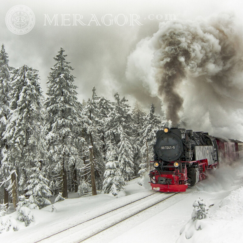 Baixe uma foto de locomotiva a vapor para sua foto de perfil gratuitamente Transporte